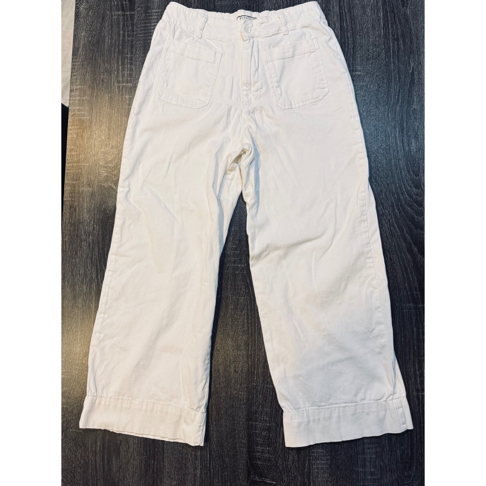 Bagatelle Collection High Rise Patch Pocket Crop Pants Antique White Size 10